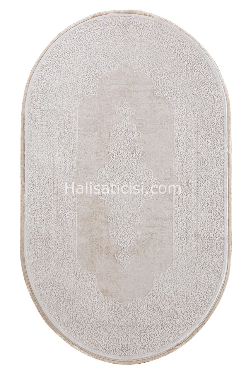 Ezgi B079X- BEYAZ KREM OVAL 121x180