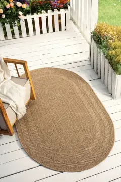 Seyran Halı İndia Hasır Görünümlü Oval Halı 668 Bj