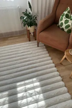 Apex Halı Linio Peluş Özel Ebat Kesim 8051 Beyaz