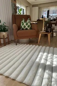 Apex Halı Linio Peluş Özel Ebat Kesim 8051 Beyaz