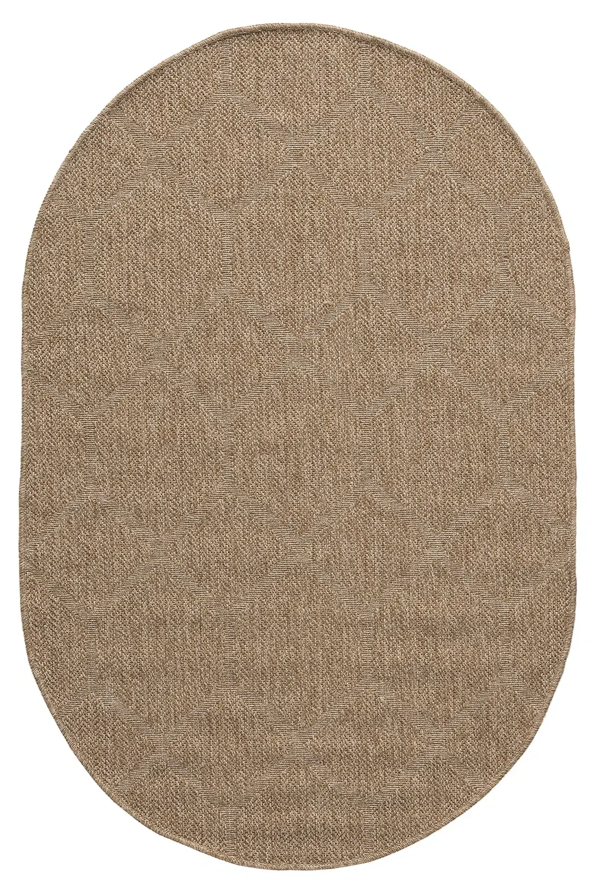 Seyran Halı İndia Hasır Görünümlü Oval Halı 669 Bej