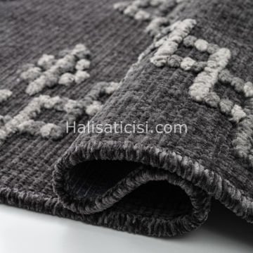 Lena Kabartmalı Kilim C390 ANTRASİT GRİ