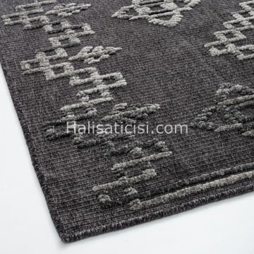 Lena Kabartmalı Kilim C390 ANTRASİT GRİ