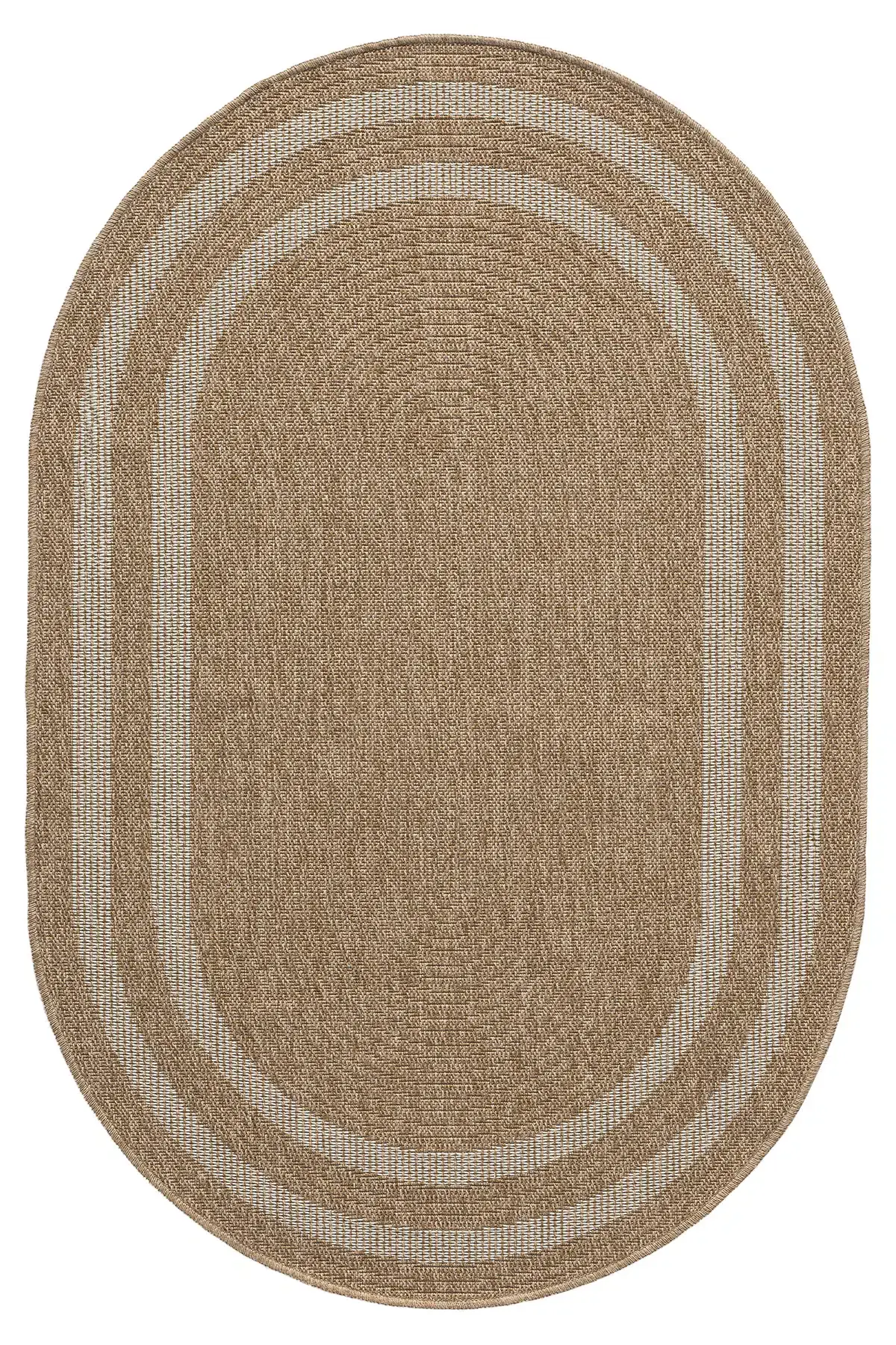 Seyran Halı İndia Hasır Görünümlü Oval Halı 668 Beyaz