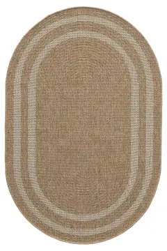 Seyran Halı İndia Hasır Görünümlü Oval Halı 668 Beyaz