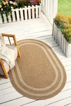 Seyran Halı İndia Hasır Görünümlü Oval Halı 668 Beyaz