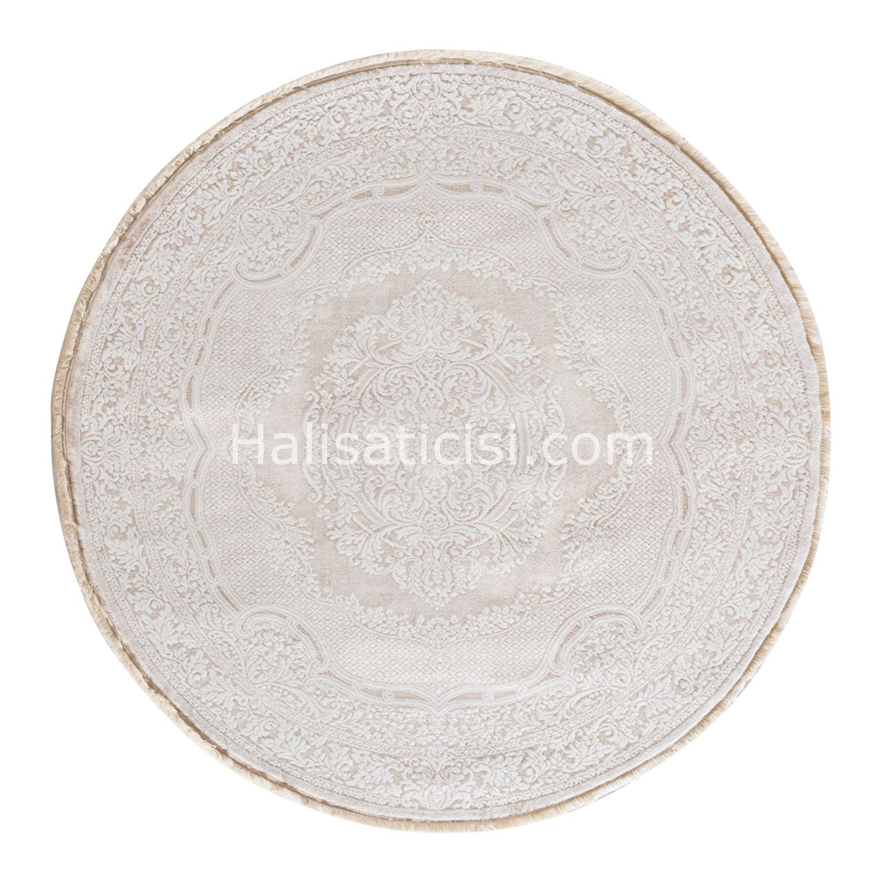 Ezgi B082X-KREM-BEYAZ DAİRE 116x116