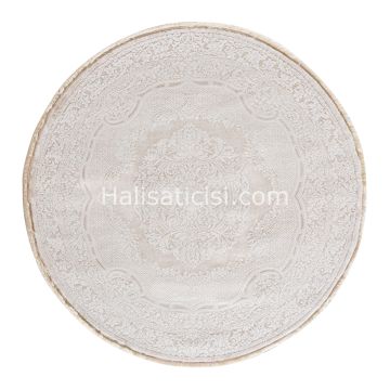 Ezgi B082X-KREM-BEYAZ DAİRE 116x116