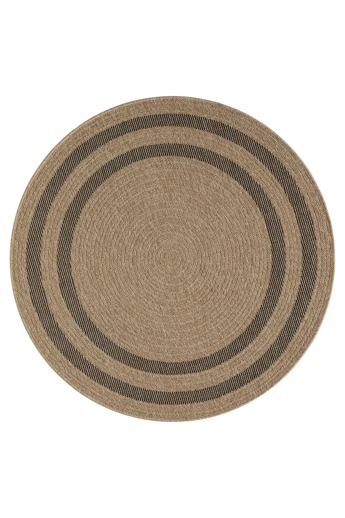 Seyran Halı İndia Hasır Görünümlü Daire Halı 668 Siyah