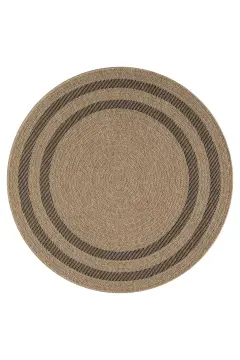 Seyran Halı İndia Hasır Görünümlü Daire Halı 668 Siyah