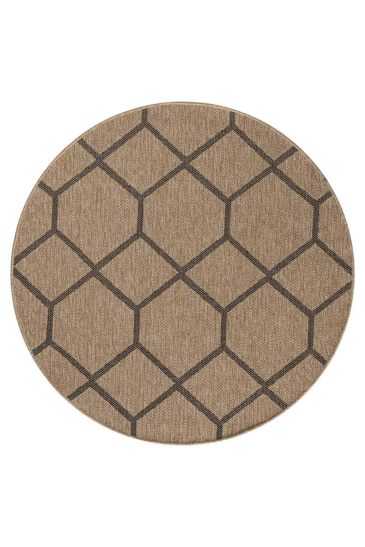 Seyran Halı İndia Hasır Görünümlü Daire Halı 669 Siyah