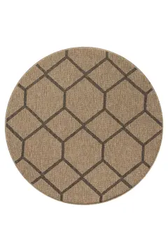 Seyran Halı İndia Hasır Görünümlü Daire Halı 669 Siyah