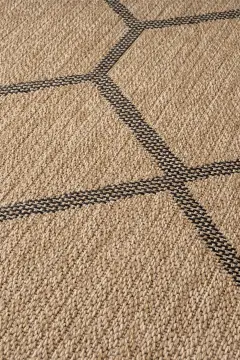 Seyran Halı İndia Hasır Görünümlü Daire Halı 669 Siyah