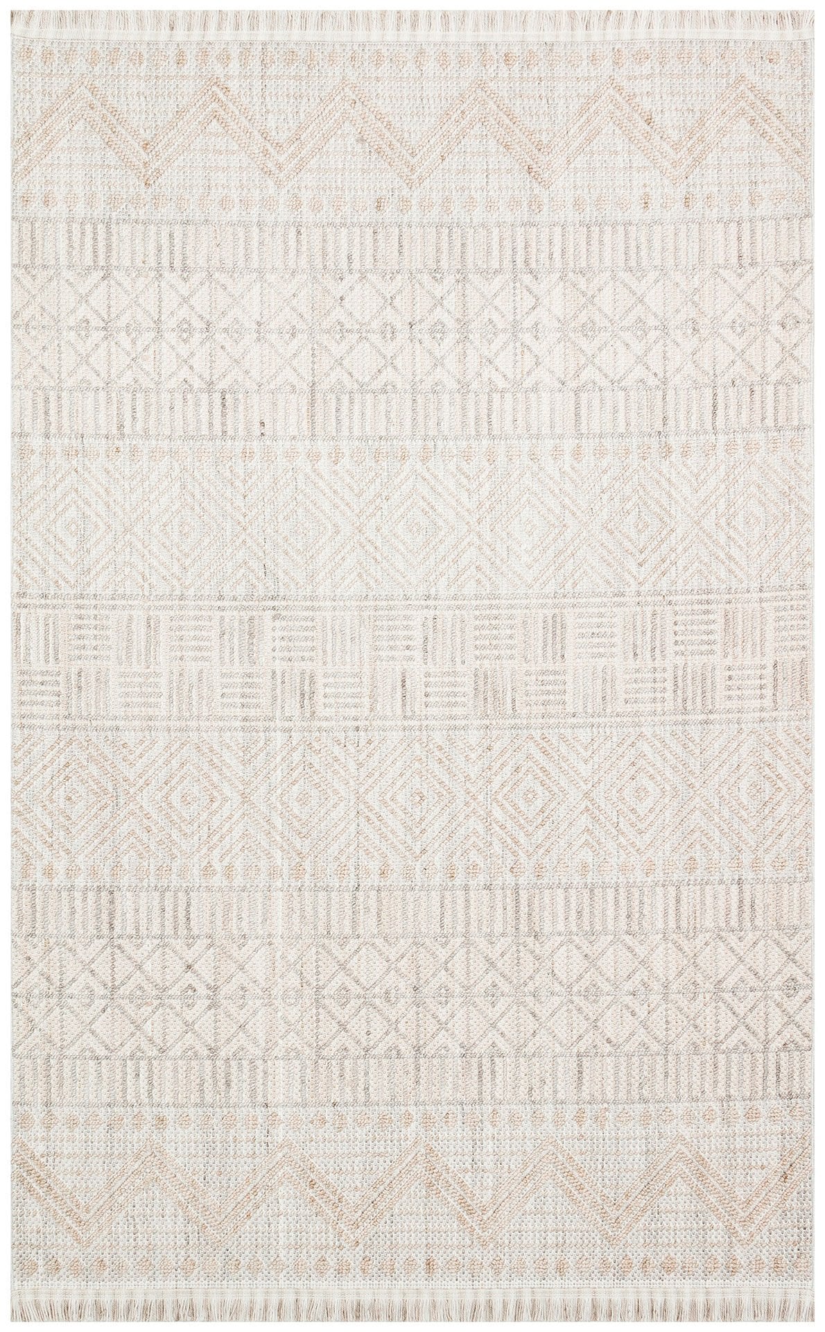 Eko Halı Cozy Modern Örgü Dokuma Halı – Hav ve Toz Vermez CZY 02 Grey Beige
