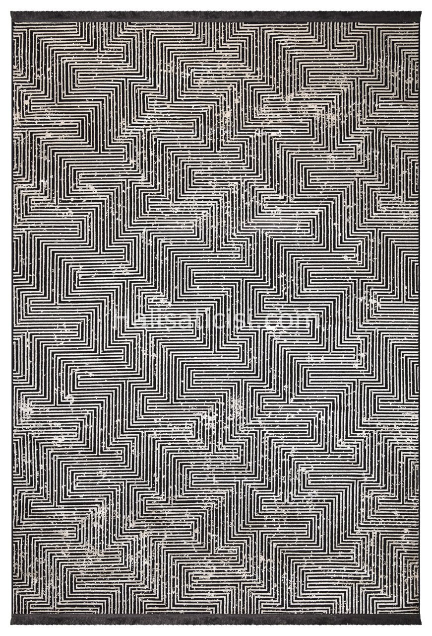 Atlantik Halı London B1004A-SİYAH- VİZON 100X200