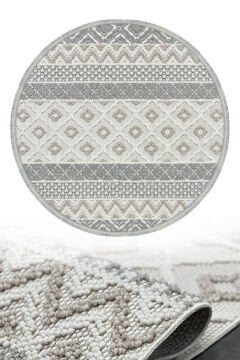 Woolen Disney Anti Alerjik Daire Bukle Halı 8002 KREM