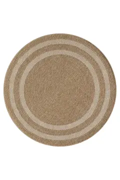 Seyran Halı İndia Hasır Görünümlü Daire Halı 668 Beyaz