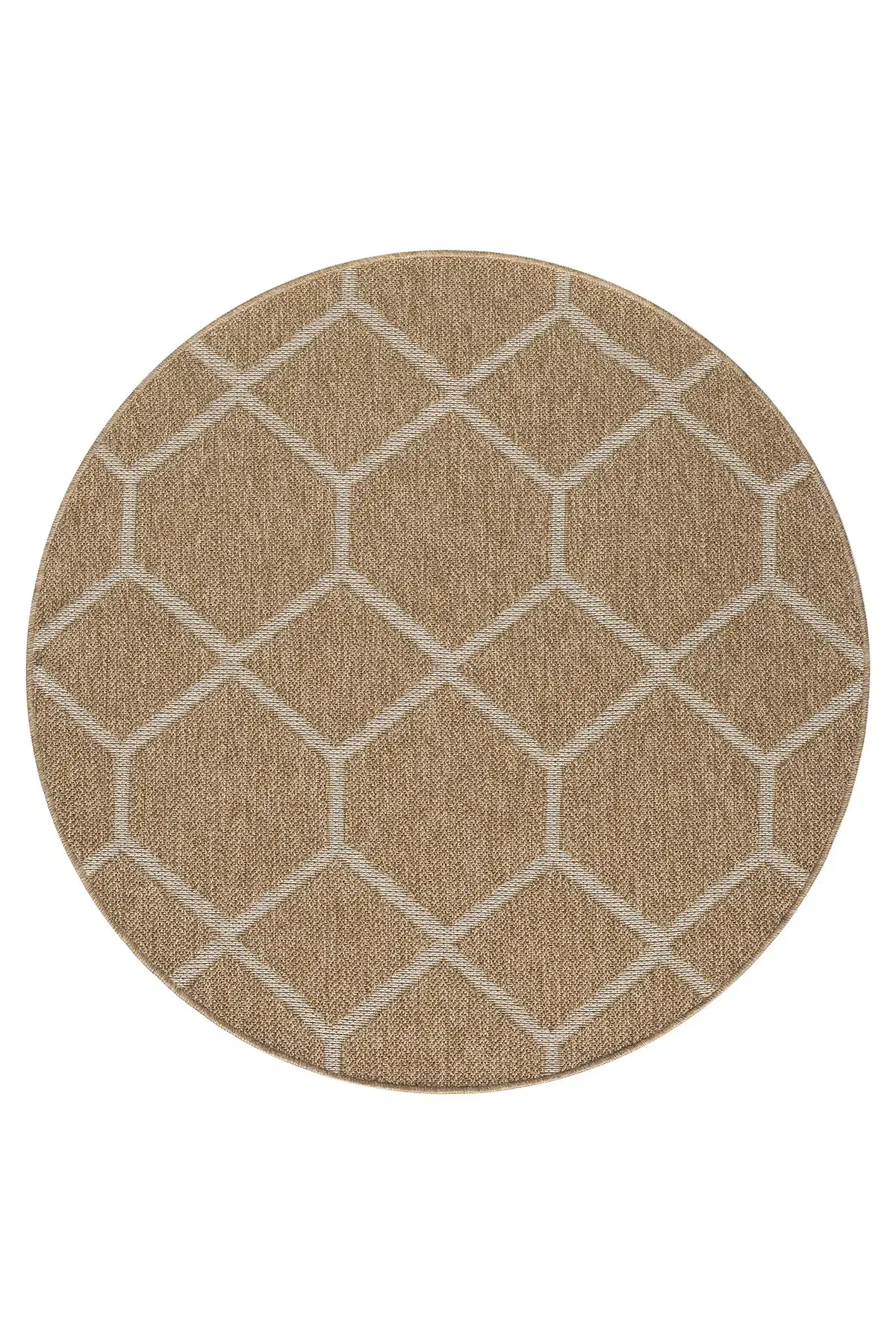 Seyran Halı İndia Hasır Görünümlü Daire Halı 669 Beyaz