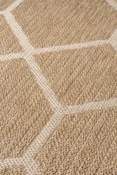 Seyran Halı İndia Hasır Görünümlü Daire Halı 669 Beyaz