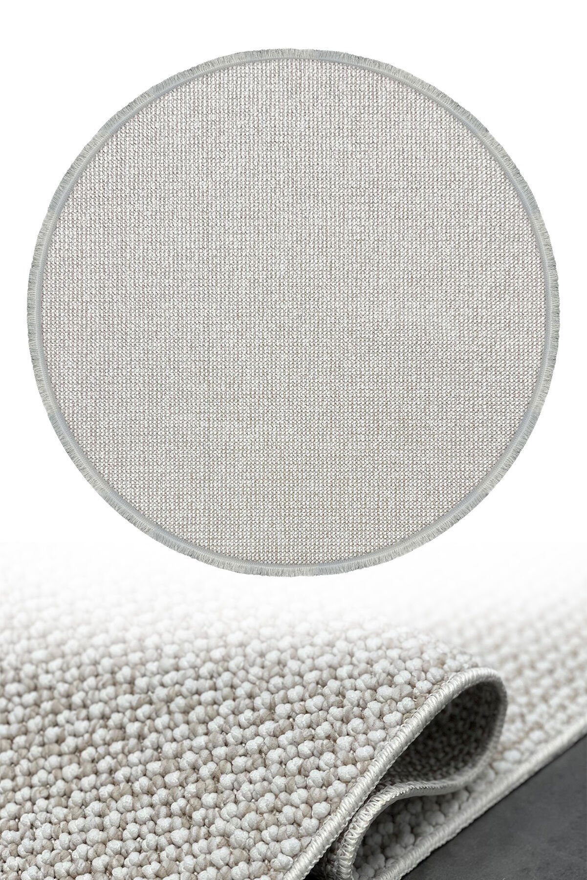 Woolen Disney Anti Alerjik Daire Bukle Halı 8005 BEJ