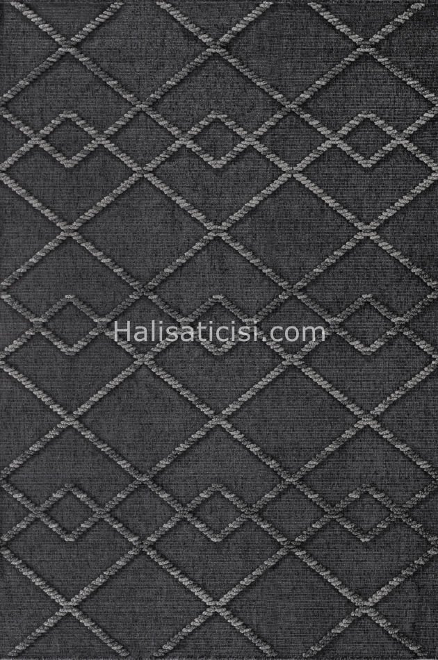 Lena Kabartmalı Kilim C392 ANTRASİT  GRİ 100x218