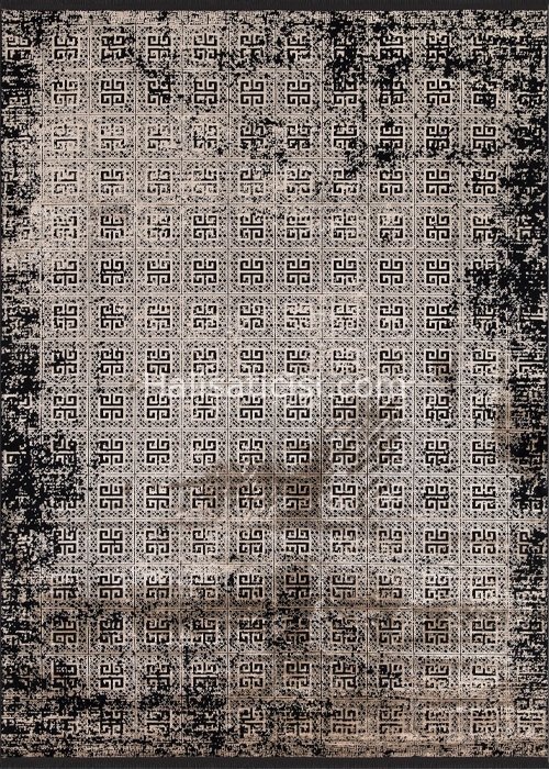 Atlantik Halı London B1005A-SİYAH- VİZON 100X200