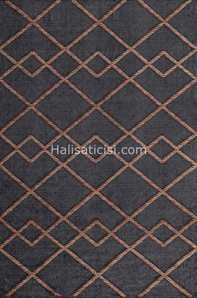 Lena Kabartmalı Kilim C392 ANTRASİT TERRA 100x218