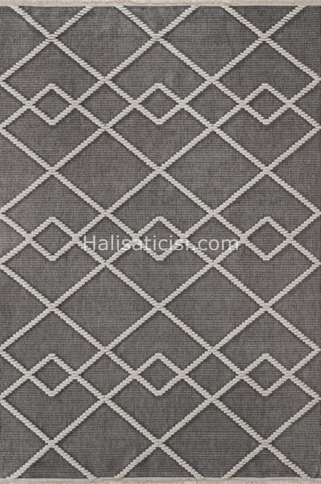 Lena Kabartmalı Kilim C392 GRİ KREM 100x218