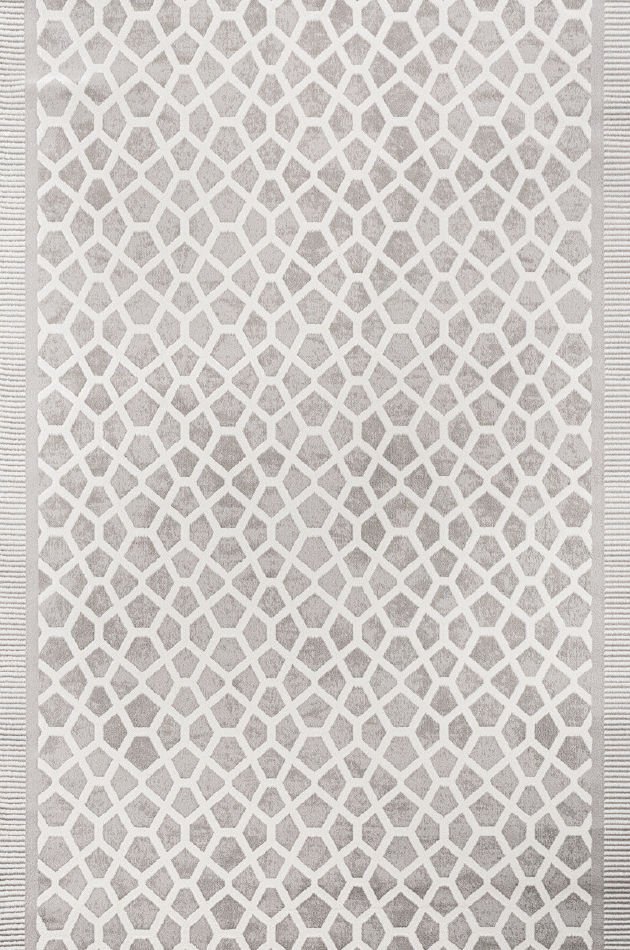 Bahariye Halı Simge Özel Ebat B785 Gri-Beyaz