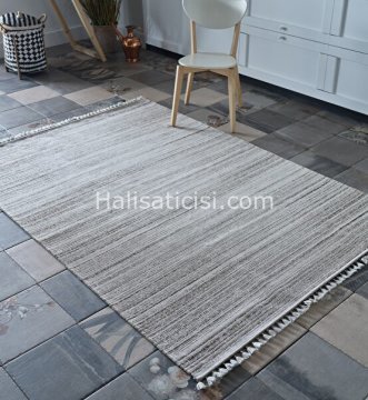 Gümüşsuyu İbiza Özel Ebatlı Kesme Kilim 12185 gri