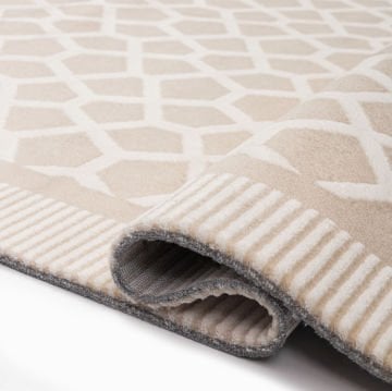 Bahariye Halı Simge Özel Ebat B785 Bej-Beyaz