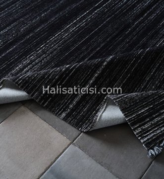 Gümüşsuyu İbiza Özel Ebatlı Kesme Kilim 12185 siyah