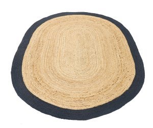 Agra Jüt Black Oval El Dokuma Halısı