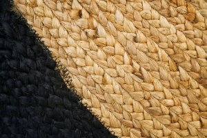 Agra Jüt Black Oval El Dokuma Halısı