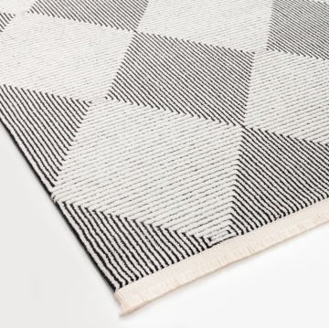 Bahariye Halı Simge Özel Ebat C071 Beyaz-Gri 118 cm