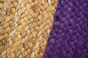 Agra Jüt Purple Oval El Dokuma Halısı