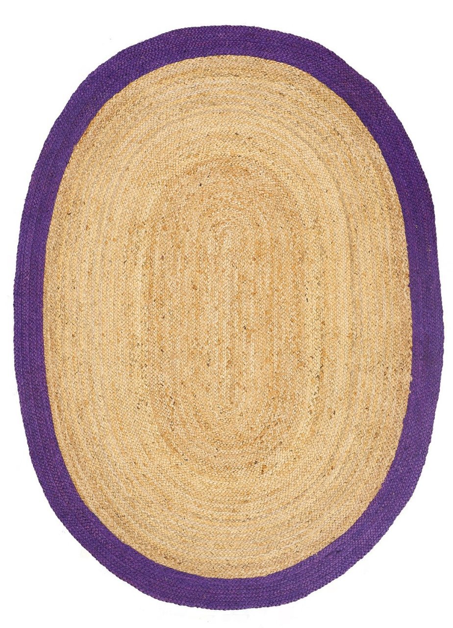 Agra Jüt Purple Oval El Dokuma Halısı