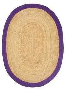 Agra Jüt Purple Oval El Dokuma Halısı 120X180