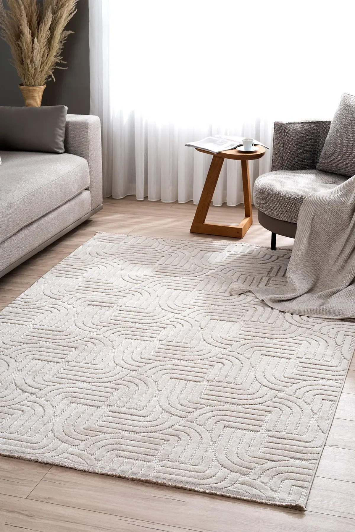 Koza Halı Lisbon İskandinav Tarz Halı A1761B Bej