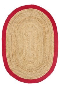 Agra Jüt Red Oval El Dokuma Halısı 120X180
