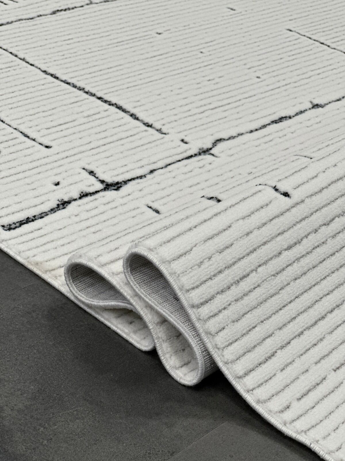 Woolen Halı Lavinia Moden Anti Alerjik Halı 8607 GRİ