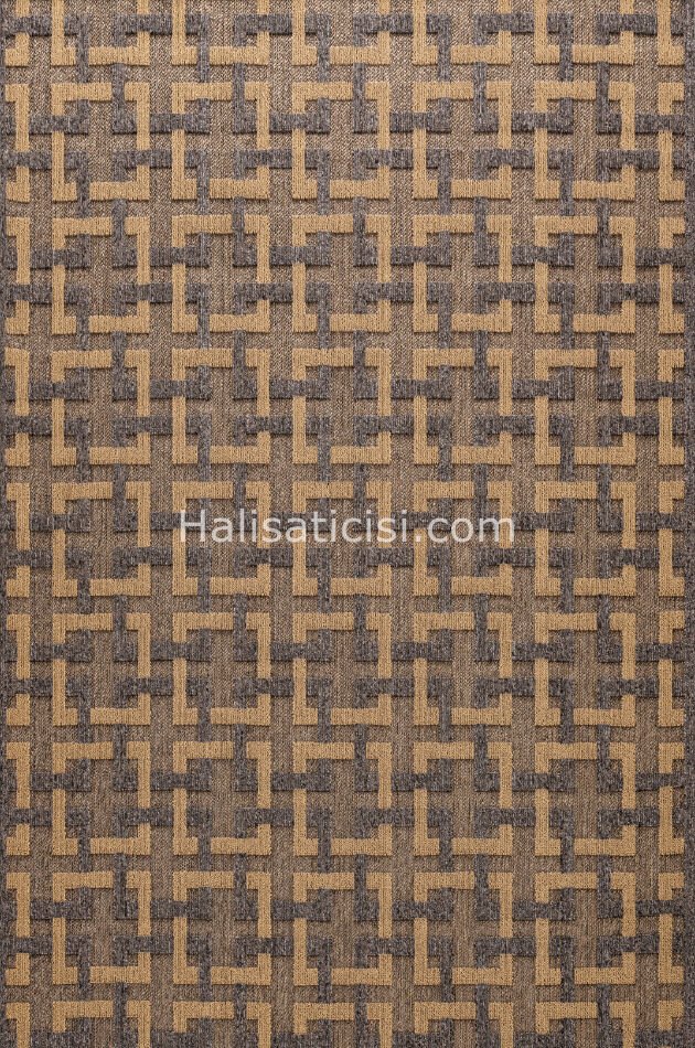 Scandi İskandinav Tarz Bukle Halı B443 GOLD ANTRASİT 133x190