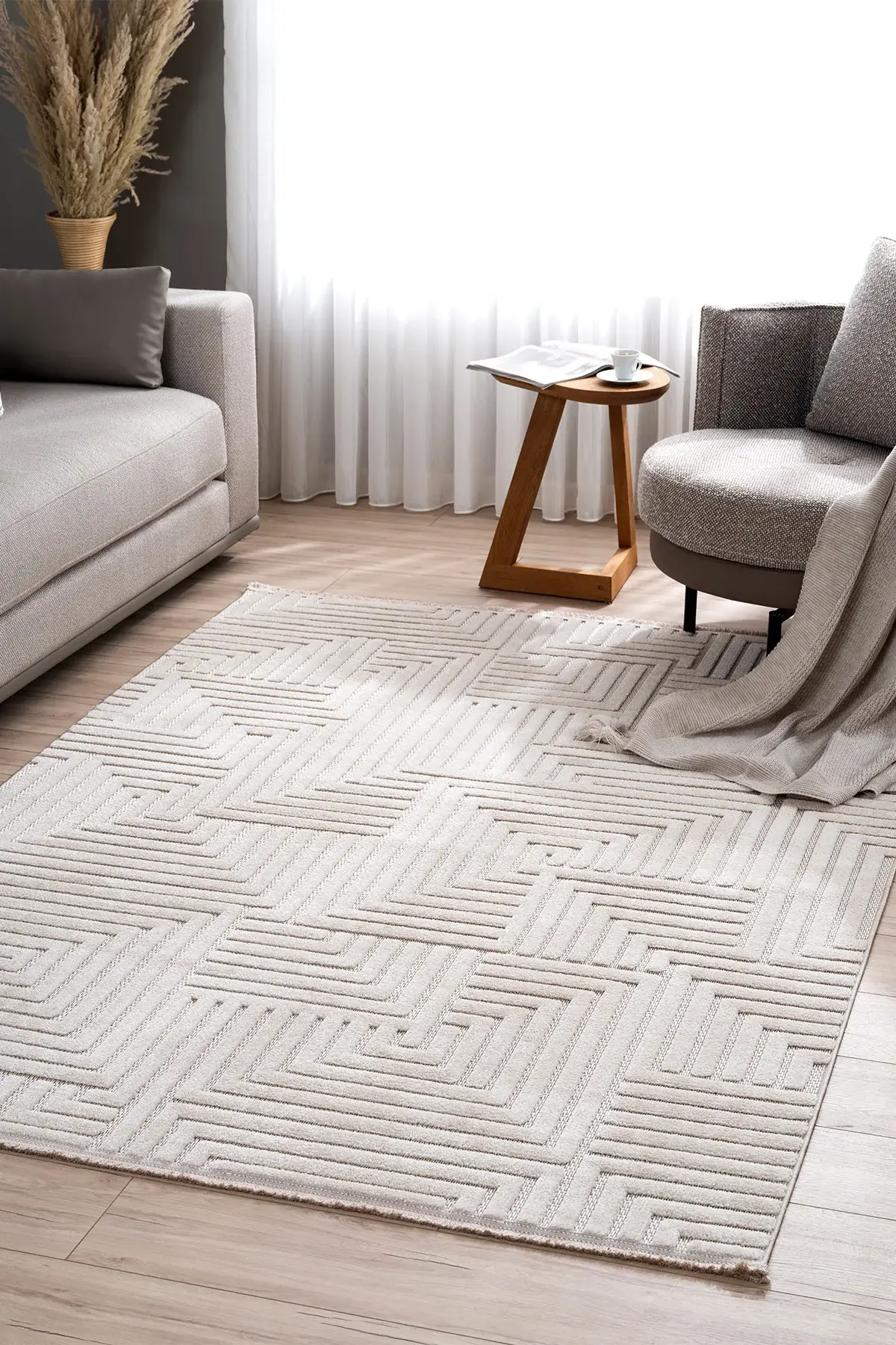 Koza Halı Lisbon İskandinav Tarz Halı A1772B Bej