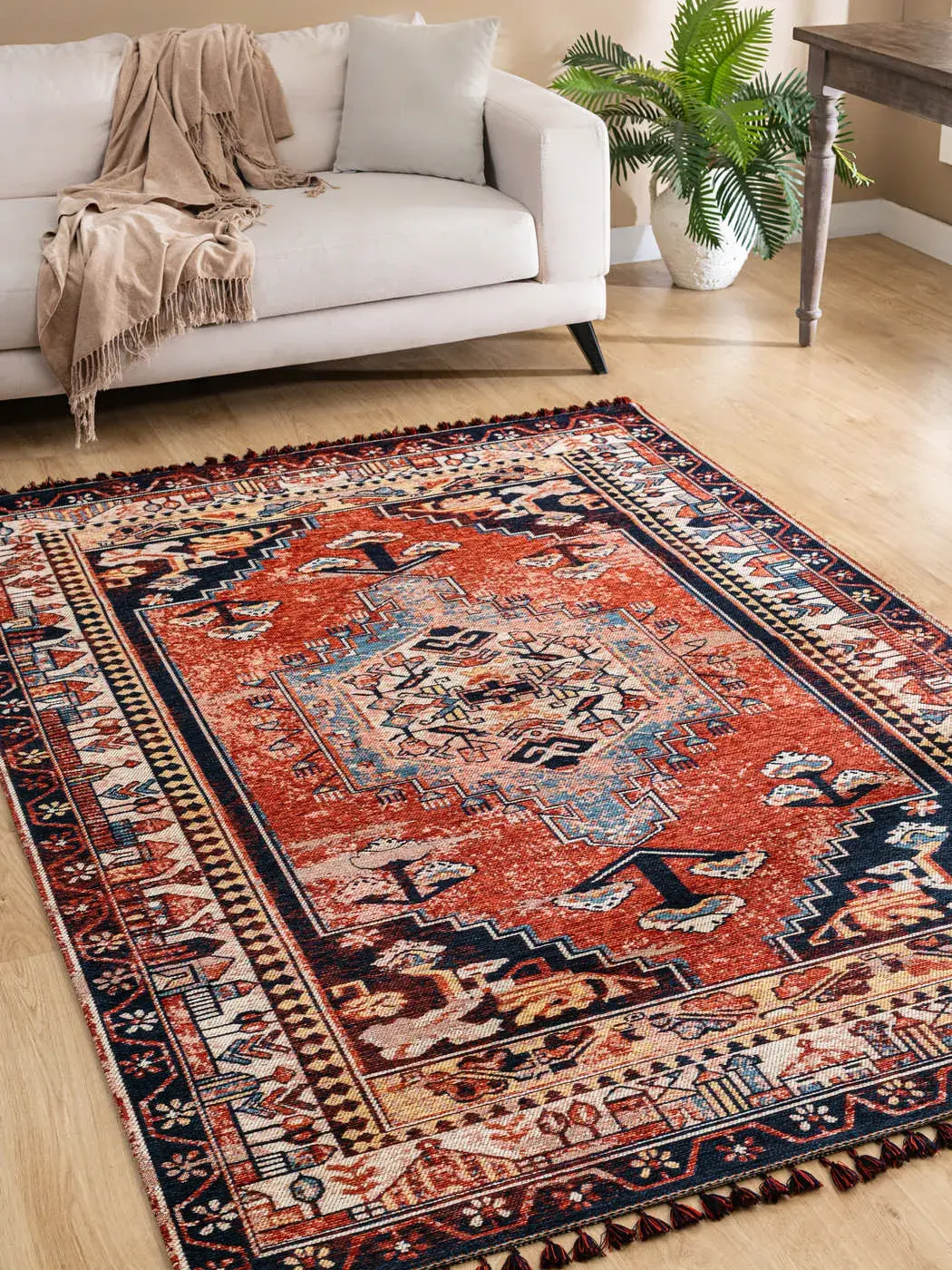 Tuğra Halı Kuman Kilim Eskitme Desenli Kilim KU03