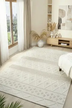 Seyran Halı Loopy Bukle Halı 620 Açık Krem