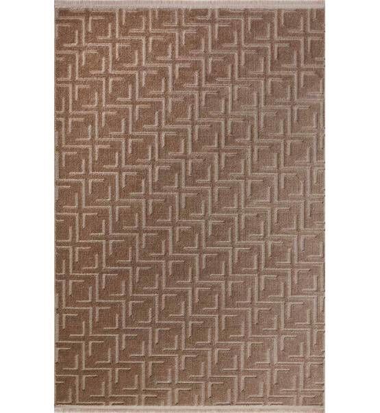 Gümüşsuyu Halı Deco Geo Özel Ebat Kesim Halı 15868 Kahve