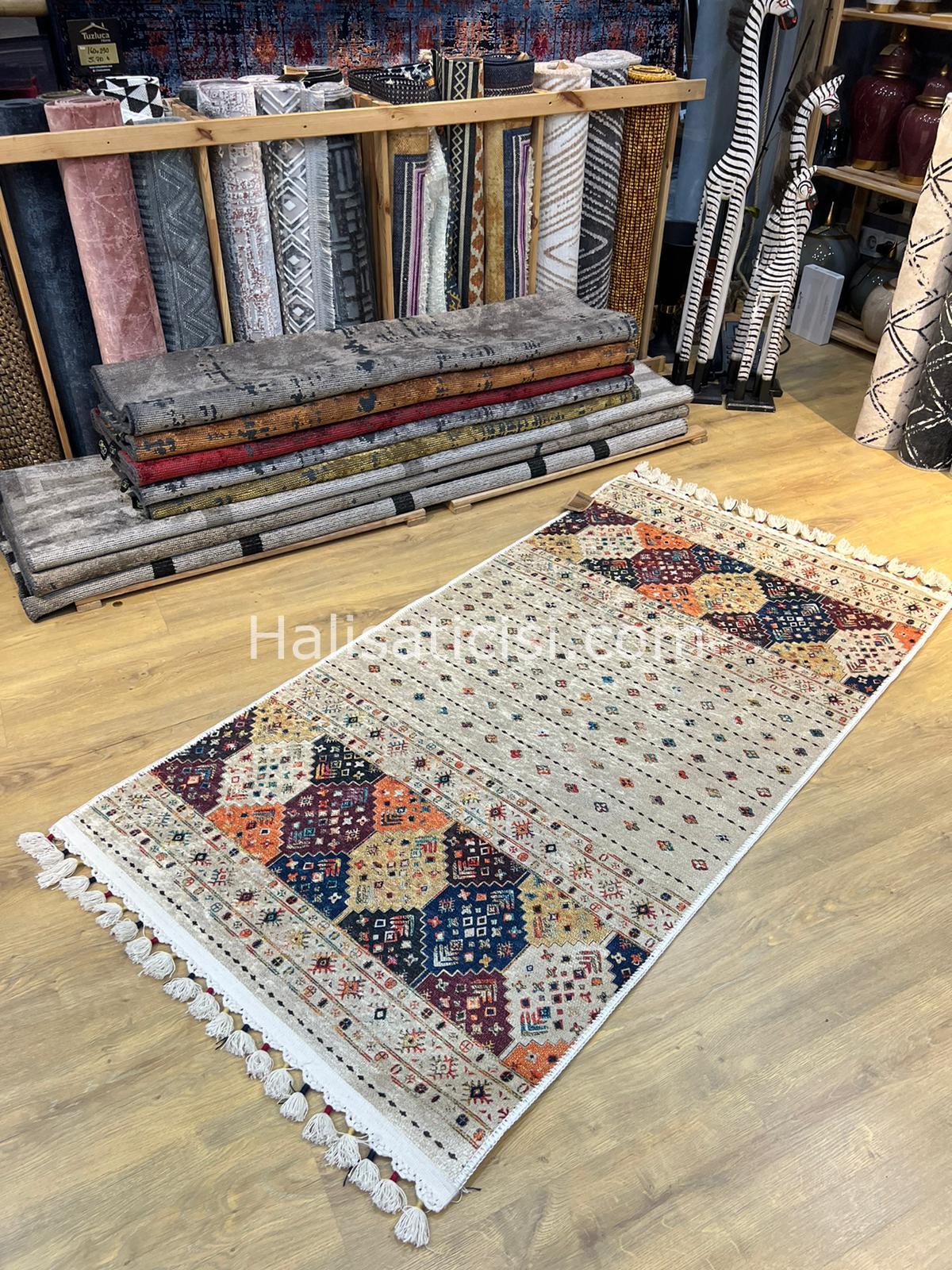 Salerno Çamaşır Makinesinde Yıkanabilir Kilim Halı HS1034