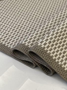 Woolen Jüt Halı 8106 KAHVE