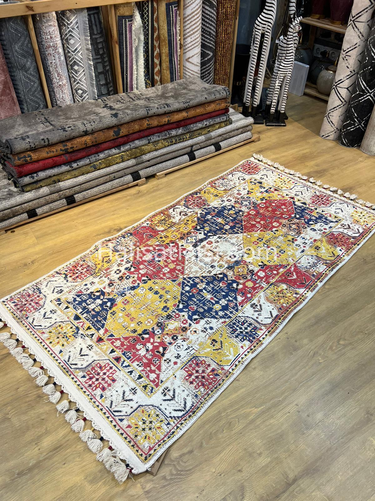 Salerno Çamaşır Makinesinde Yıkanabilir Kilim Halı HS1035 100X200