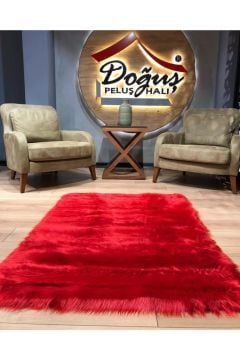 Doğuş Peluş Halı A Post Düz Kesim Kırmızı